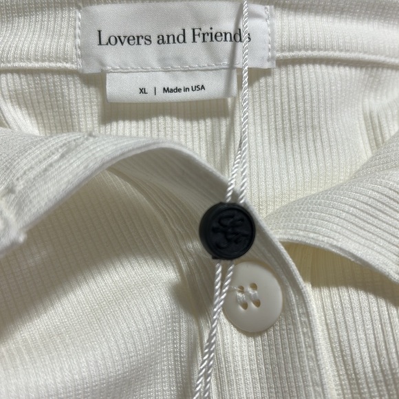 LOVERS and FRIENDS White Flora Bodysuit Long Sleeve Ribbed Button Front Sz XL - Picture 12 of 16